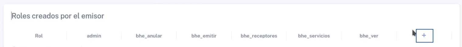 Botón + para agregar rol