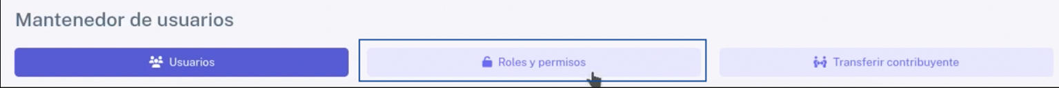 Pestaña de roles y permisos